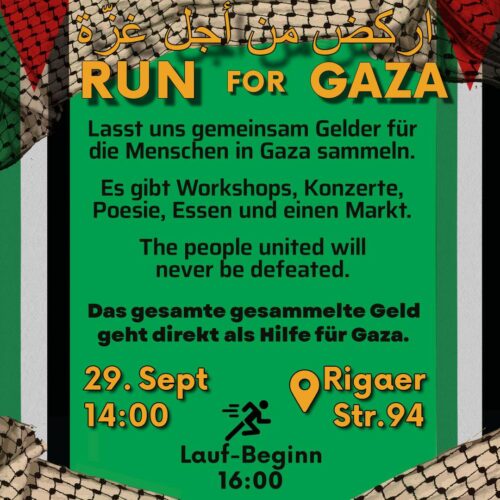 [29.09.2024] RUN 4 GAZA – Mach mit beim Benefiz-Event für die Menschen in Gaza!