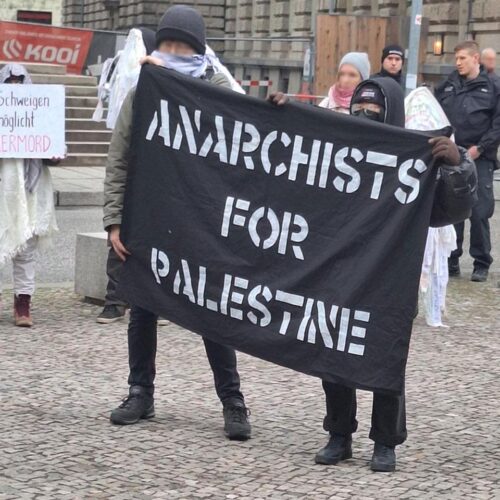 Redebeitrag 1 von Anarchists for Palestine, Auschwitz-Gedenk-Kundgebung 26.01.2025