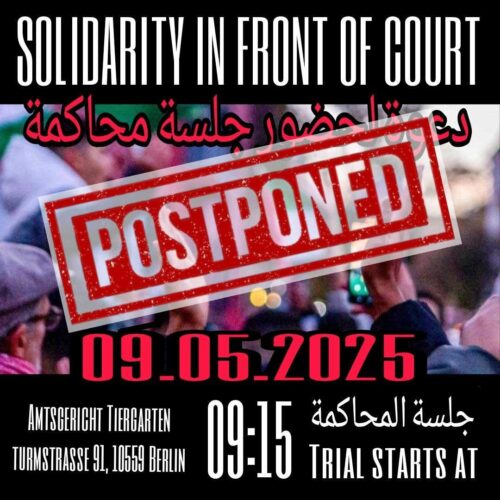 [2025/05/09]  POSTPONED!!! Support + Rally: "From-the-river-to-the-see"-Trial