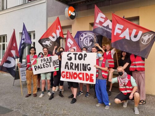 Berlin: Gegen Waffenlieferungen nach Israel – Anarchistische Basisgewerkschaft FAU solidarisch mit streikenden Hafenarbeiter*innen