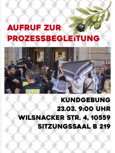 [2026/03/23] Solidarische Prozessbegleitung – Kundgebung