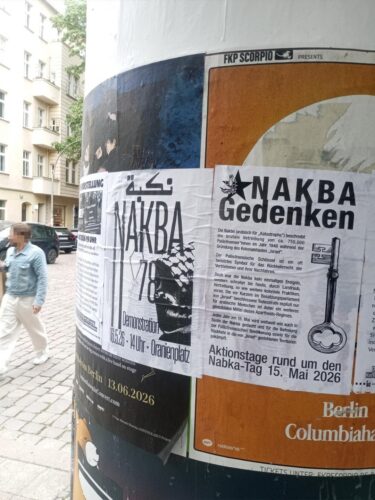 FOTO-REPORT: Mobi-Plakatierung in Berliner Kieze für Nakba-Gedenken-Aktionstage